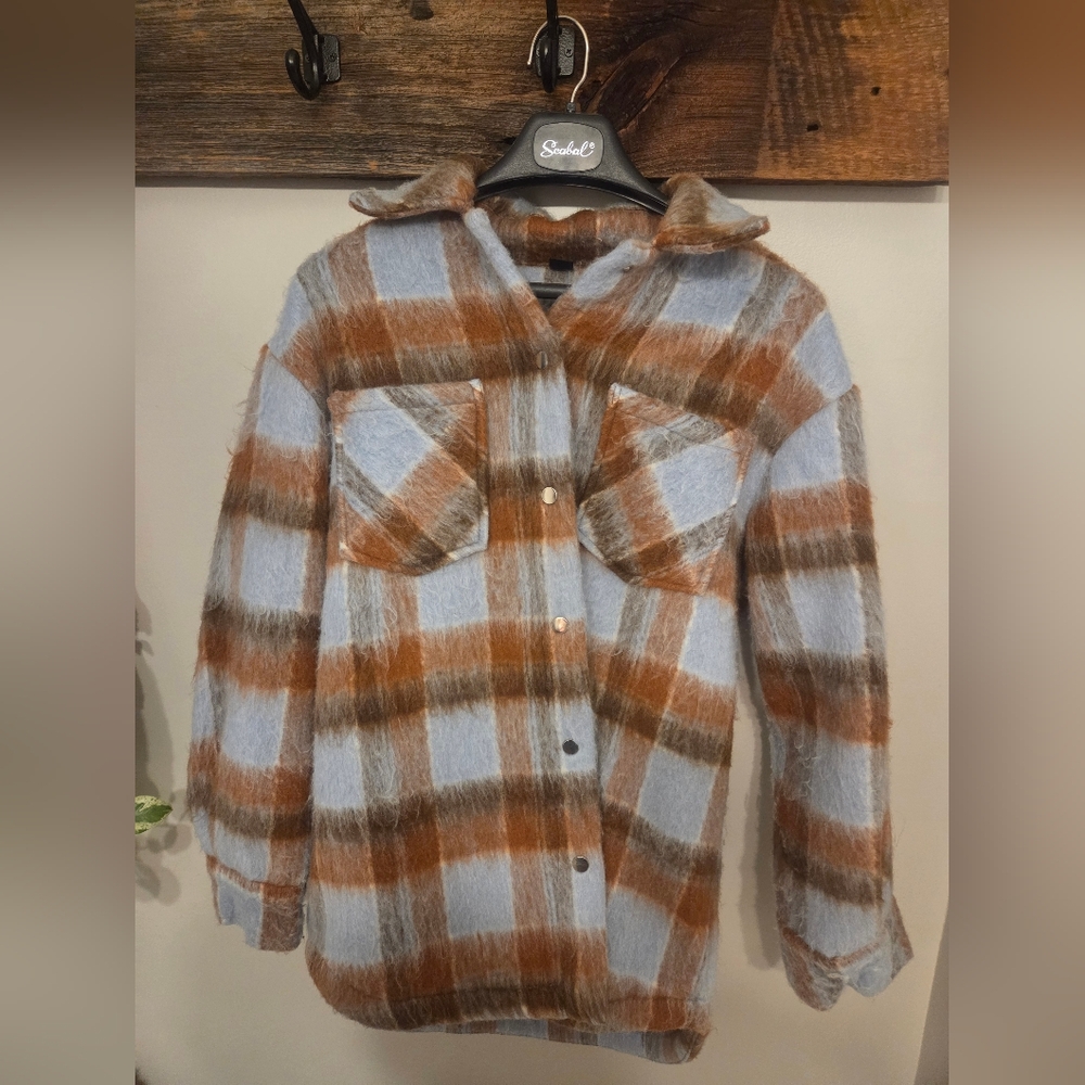 Icone For Simons Plaid Wool Blend Shacket